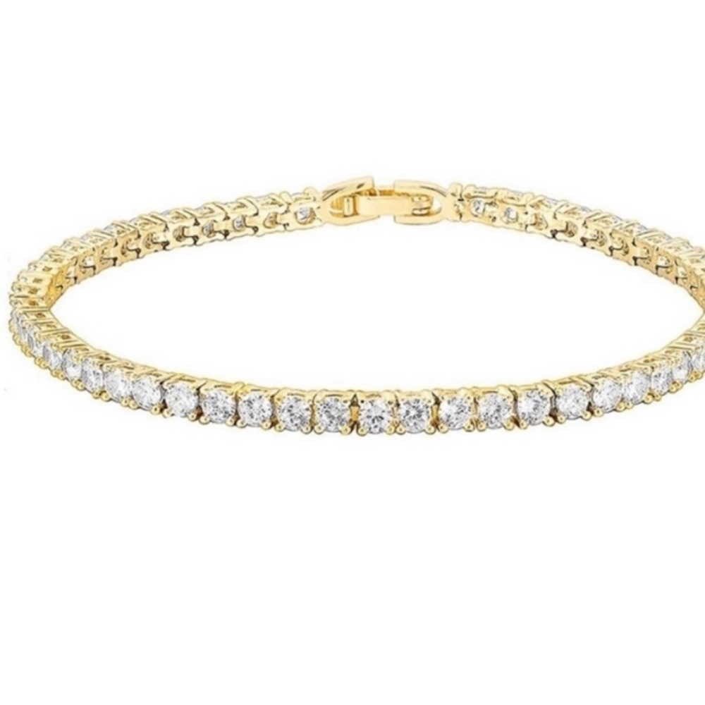 Gold diamondettes tennis bracelet